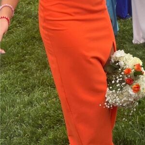 Aidan Mattox Orange Prom Dress